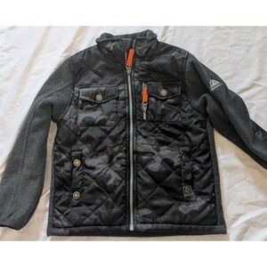 Snozu Youth Small Gray/Camp Full Zip Fleece Jacket